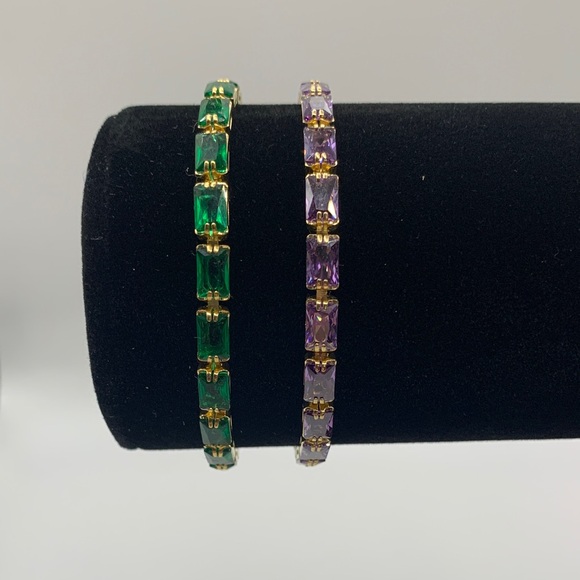 Gold-tone Faux Gemstone Bracelet - Picture 5 of 9